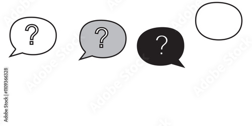 Print Comment question line icon set. faq line icon. question and answer pictogram. inquire bubble. ask or request sign. frequently asked questions icon for Ui designs