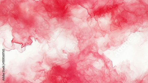 Seamless red alcohol ink wash pattern on white paper showcasing fluid paint flow and a whimsical ethereal effect photo