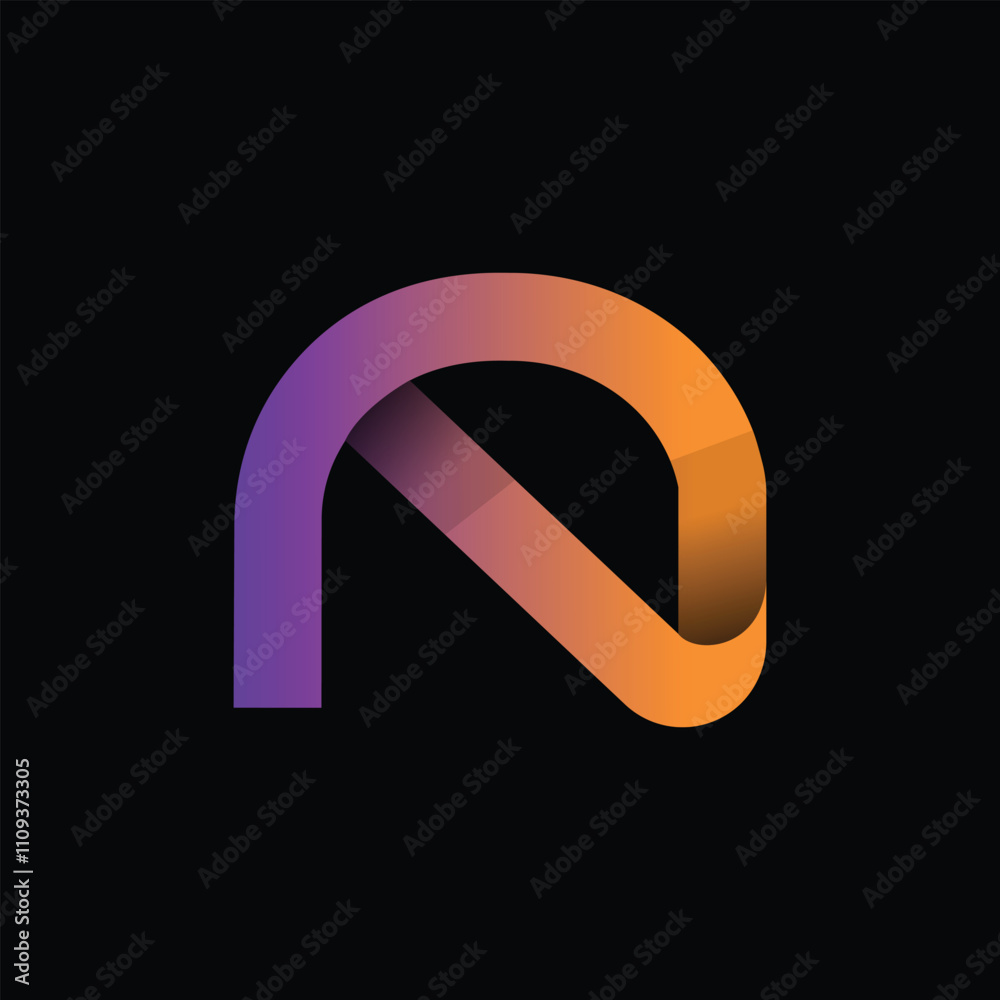 A and N letter gradient Logo vector minimalist design A and N letter gradient Logo vector minimalist design