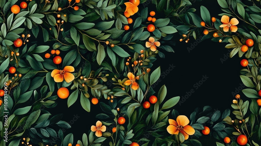 Seamless pattern featuring a spring wreath logo with floral elements ideal for web design and branding seasonal graphics Seamless pattern featuring a spring wreath logo with floral elements ideal for web design and branding seasonal graphics