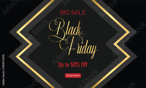 Black Friday banner template. Black Friday sale, promotion, advertising, or social media ad and a discount offer.