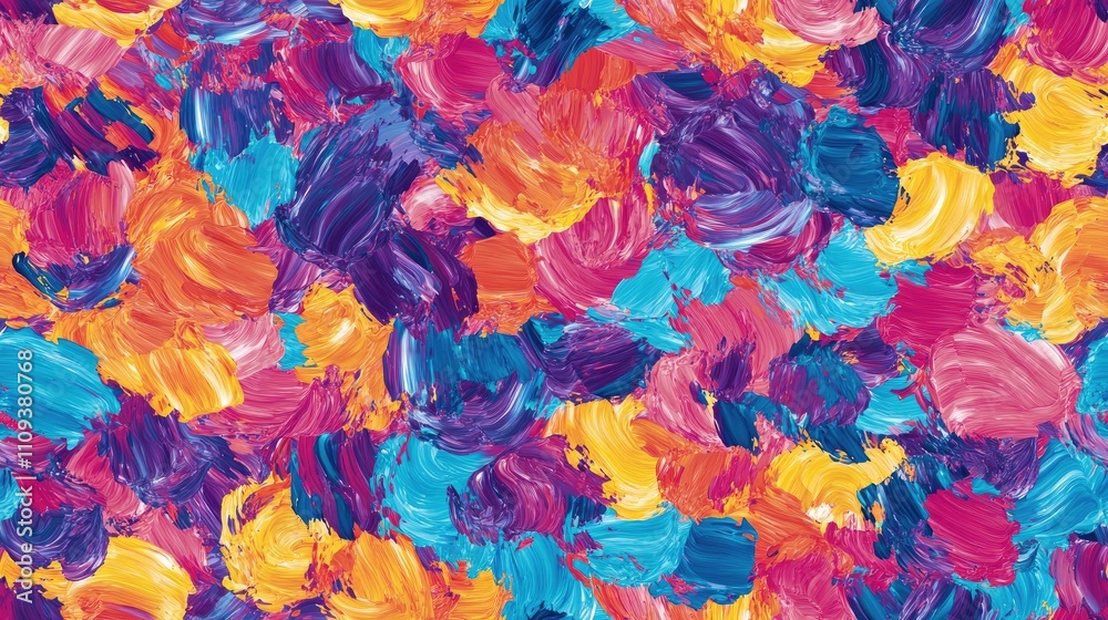 Vibrant seamless pattern of colorful oil paint brushstrokes on canvas perfect for artistic designs and creative projects Vibrant seamless pattern of colorful oil paint brushstrokes on canvas perfect for artistic designs and creative projects