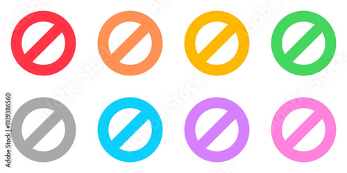 Editable vector stop prohibitions block icon. Part of a big icon set family. Perfect for web and app interfaces, presentations, infographics, etc