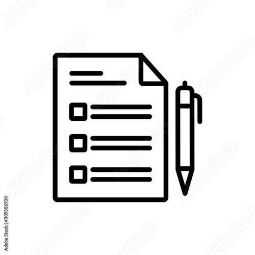 Document with pen icon. form symbol isolated on transparent background, Document PNG