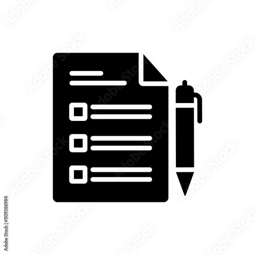 Document with pen icon. form symbol isolated on transparent background, Document PNG