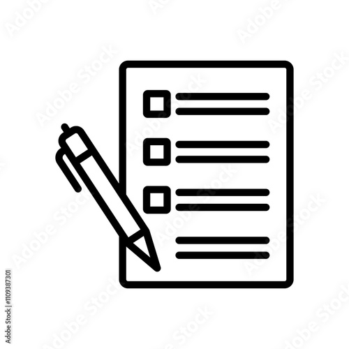Document with pen icon. form symbol isolated on transparent background, Document PNG