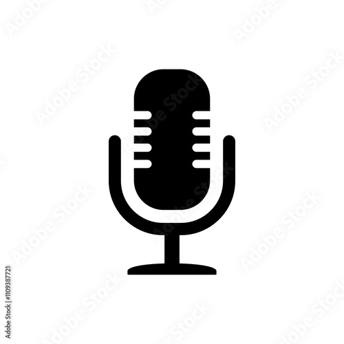 Microphone Icon. microphone sign. Karaoke mic. Podcast microphone symbol isolated on transparent background, microphone PNG