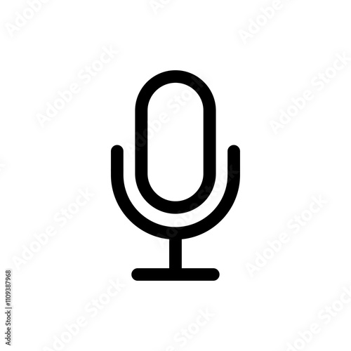 Microphone Icon. microphone sign. Karaoke mic. Podcast microphone symbol isolated on transparent background, microphone PNG