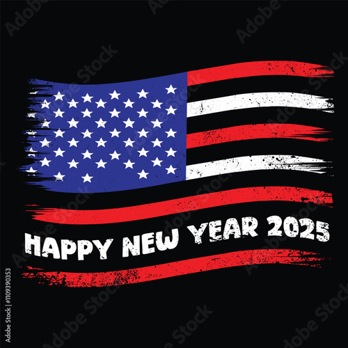 happy new year 2025 t-shirt design vector