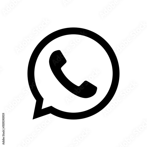 phone icon, Telephone call sign, Chat bubble phone isolated on transparent background, call PNG