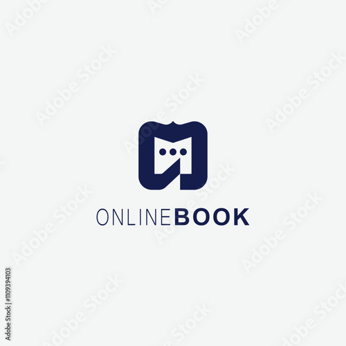 book open line with square simple logo vector icon symbol design graphic illustration
