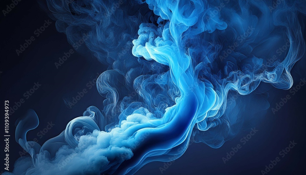 Fototapeta premium blue unhealthy smoke