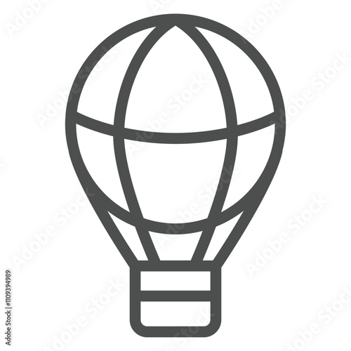 Balloon for traveling line icon, eco tourism concept. Vector graphics. Hot air balloon transport sign on white background, outline style icon for mobile or web design.