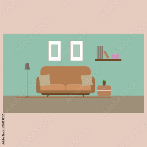 Room Illustration With Sofa Nice to See