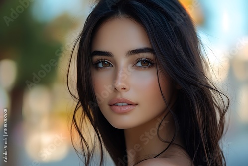 Radiant Woman Beautiful Face Smooth Skin Vibrant Lips