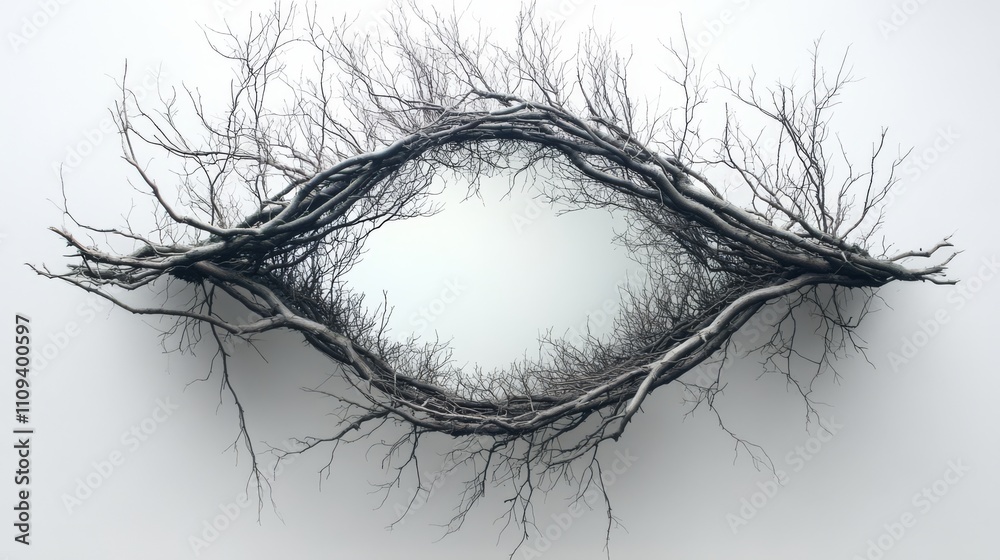 Fototapeta premium Intricate branches forming eye-like shape.