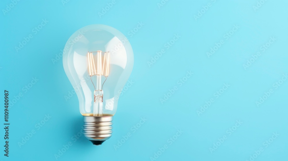 Light bulb on blue background. Concept of idea, innovation and creativity. Light bulb on blue background. Concept of idea, innovation and creativity.