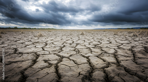 A Somber Landscape of Vulnerability and Isolation Beneath a Gloomy Gray Sky