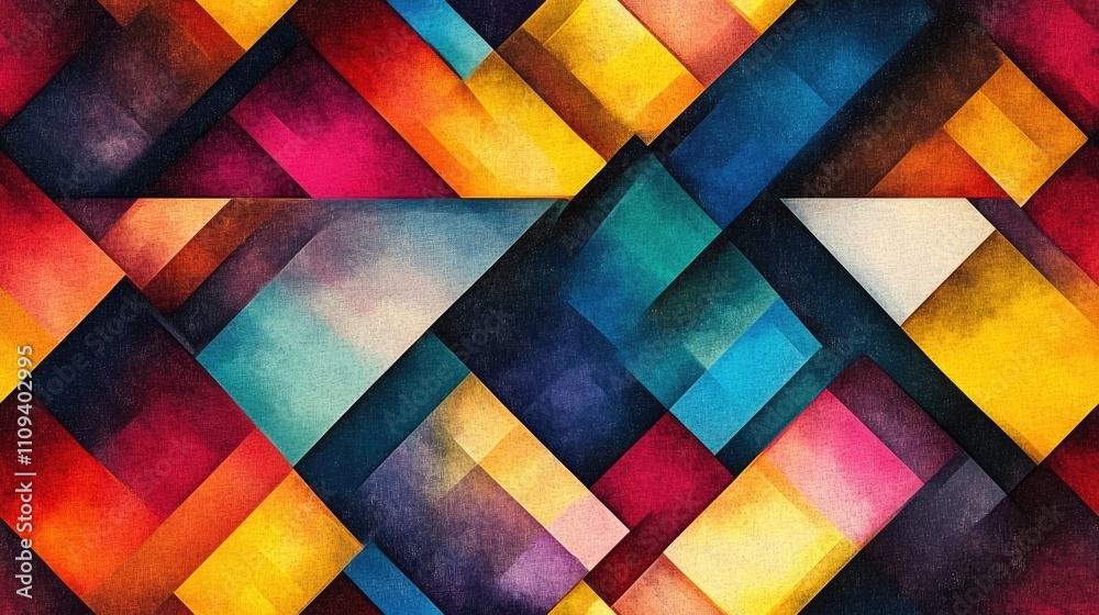 Fototapeta premium Seamless abstract illustration featuring a vibrant multicolored geometric pattern ideal for wallpaper backgrounds and design projects
