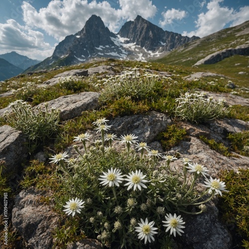 A mountain stronghold encircled by edelweiss and creeping thyme.

