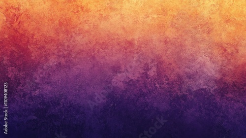 An abstract gradient background featuring warm orange hues transitioning to deep purple tones.