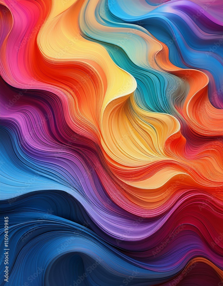 Vibrant, swirling abstract art. A symphony of color.