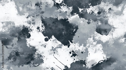 Seamless pattern featuring gray washed tie dye white smoke textures and artistic frost graffiti elements for modern design applications