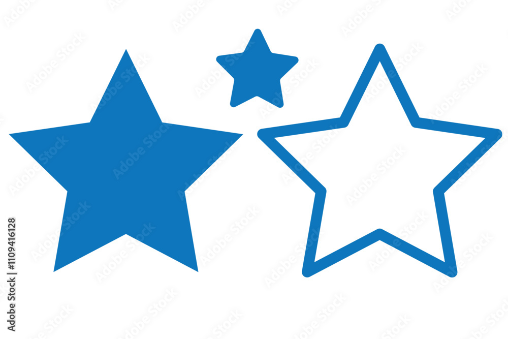 Star simple icons set designed in filled, outline, line and stroke style Star simple icons set designed in filled, outline, line and stroke style