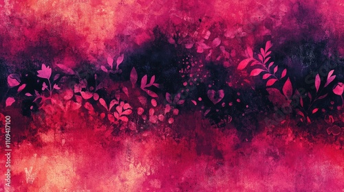 Burgundy watercolor seamless pattern featuring graffiti elements and hand drawn designs ideal for artistic projects and creative backgrounds