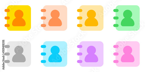 Vector phonebook, contact, diary icon. Black, white background. Perfect for app and web interfaces, infographics, presentations, marketing, etc.