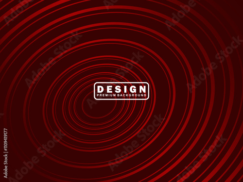 Abstract red glowing geometric lines on dark red background. Modern shiny red circle lines pattern. Futuristic technology concept, perfect for covers, posters, banners, brochures, websites, etc.