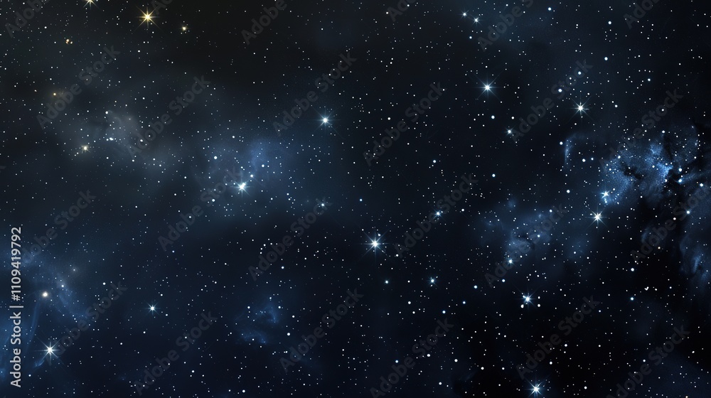Panorama with many stars in sky Panorama with many stars in sky