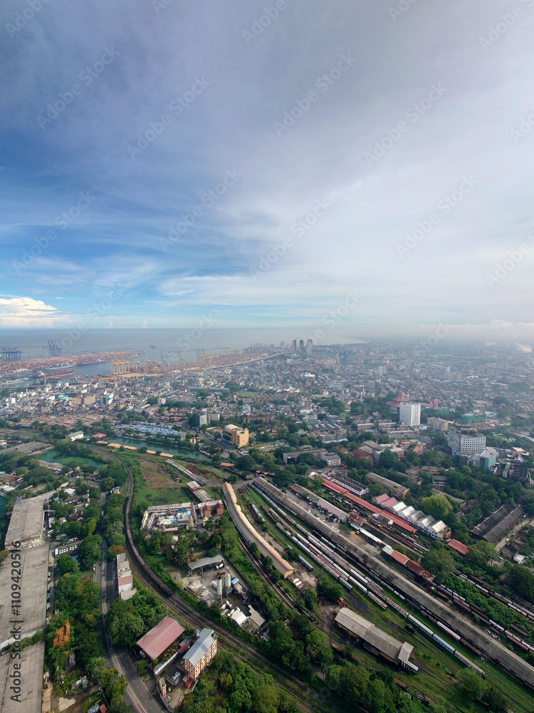 Naklejka premium Aerial View of Colombo Cityscape 