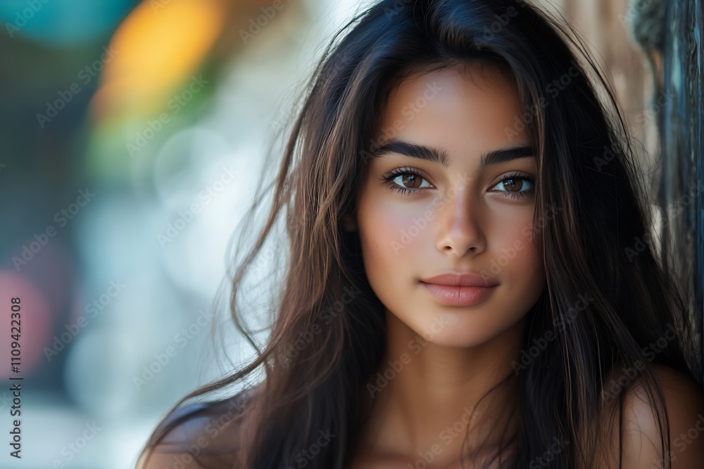 Sun-Kissed Brunette Girl Outdoor Portrait Soft Light Headshot Sun-Kissed Brunette Girl Outdoor Portrait Soft Light Headshot