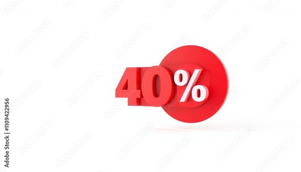 This eye-catching image features a red 40% off sale tag hanging from a white background. The bold red color and large font size make it a powerful visual for promoting discounts and sales. This eye-catching image features a red 40% off sale tag hanging from a white background. The bold red color and large font size make it a powerful visual for promoting discounts and sales.