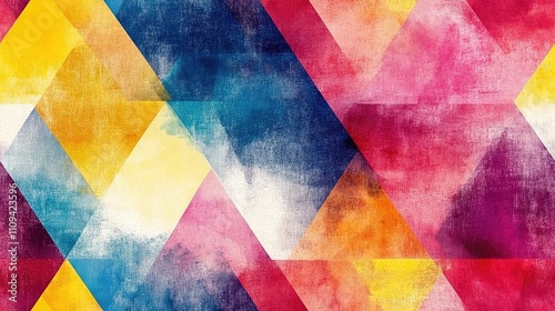 Geometric texture pattern featuring a vibrant watercolor effect ideal for textiles and graphic design