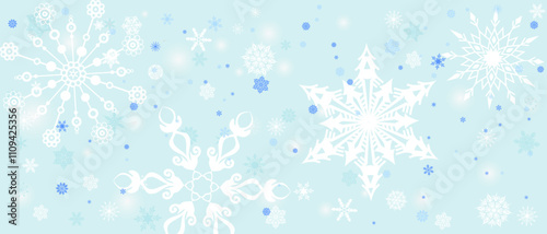 white and blue snowflakes