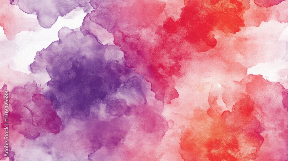 Fototapeta premium Bright abstract seamless pattern featuring red and purple marble stains created by watercolor techniques ideal for laptop wallpaper