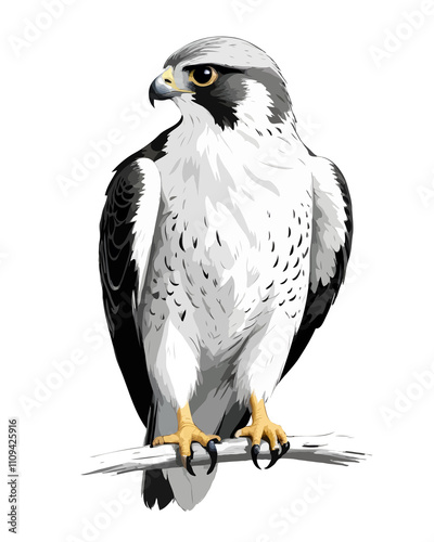 Falcon Vector Graphic Art Portrait Animal Spirit Nature Wildife photo