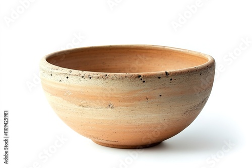 Handmade ceramic bowl isolated on white