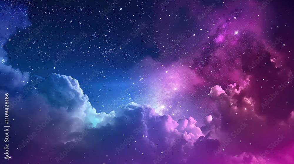 Fototapeta premium Night sky with stars and galaxy in outer