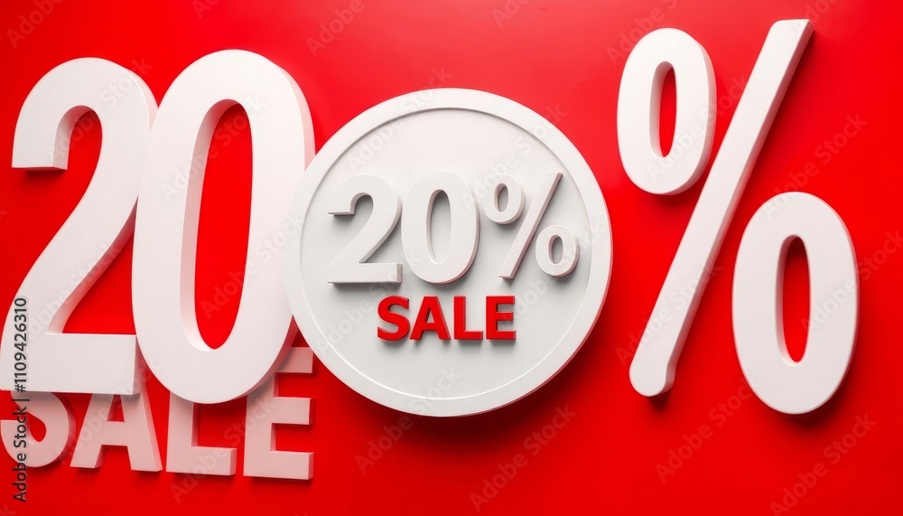 This eye-catching image features a red 20% off sale tag hanging from a white background. The bold red color and large font size make it a powerful visual for promoting discounts and sales. This eye-catching image features a red 20% off sale tag hanging from a white background. The bold red color and large font size make it a powerful visual for promoting discounts and sales.