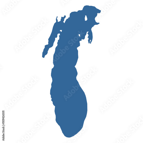 Vector outline shape of lake Michigan