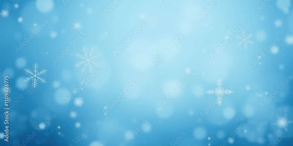 Abstract Blue Background With Delicate White Snowflakes Falling In A Wintery Setting Abstract Blue Background With Delicate White Snowflakes Falling In A Wintery Setting