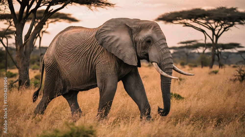 Fototapeta premium Image of African Elephant, African elephant image 