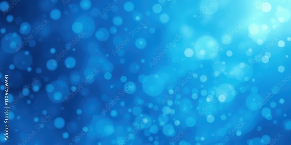 Obraz premium Abstract blue bokeh background with soft circular lights, creating a dreamy and ethereal atmosphere.