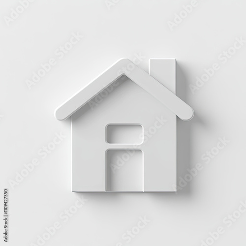 Minimalist white icon of a house