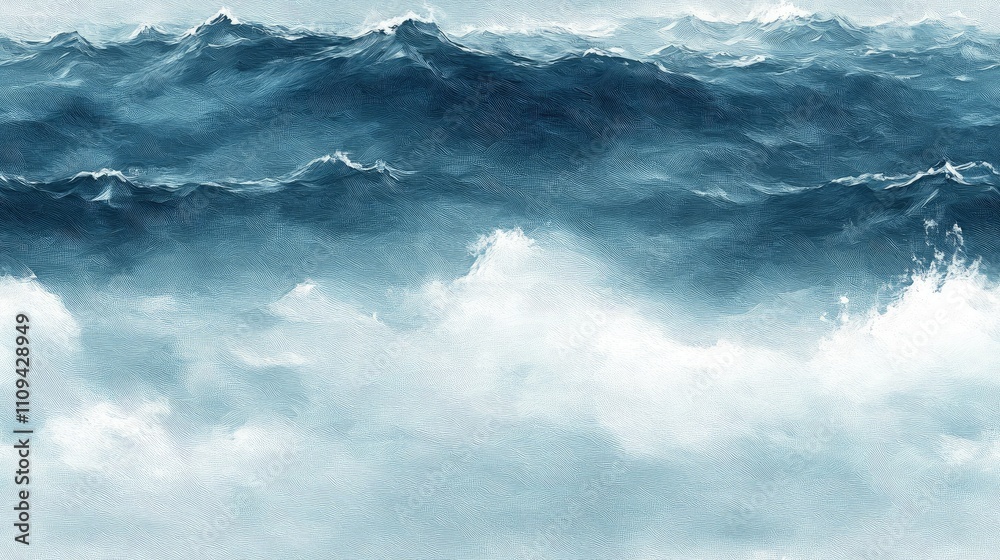 Obraz premium Digital painting of a seamless sea pattern featuring brushed textures ideal for artistic backgrounds