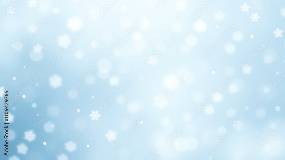 Obraz premium Abstract Winter Background with Soft Blue Gradient and Scattered Snowflakes