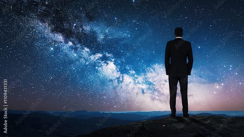 Night sky with stars and galaxy in outer Night sky with stars and galaxy in outer